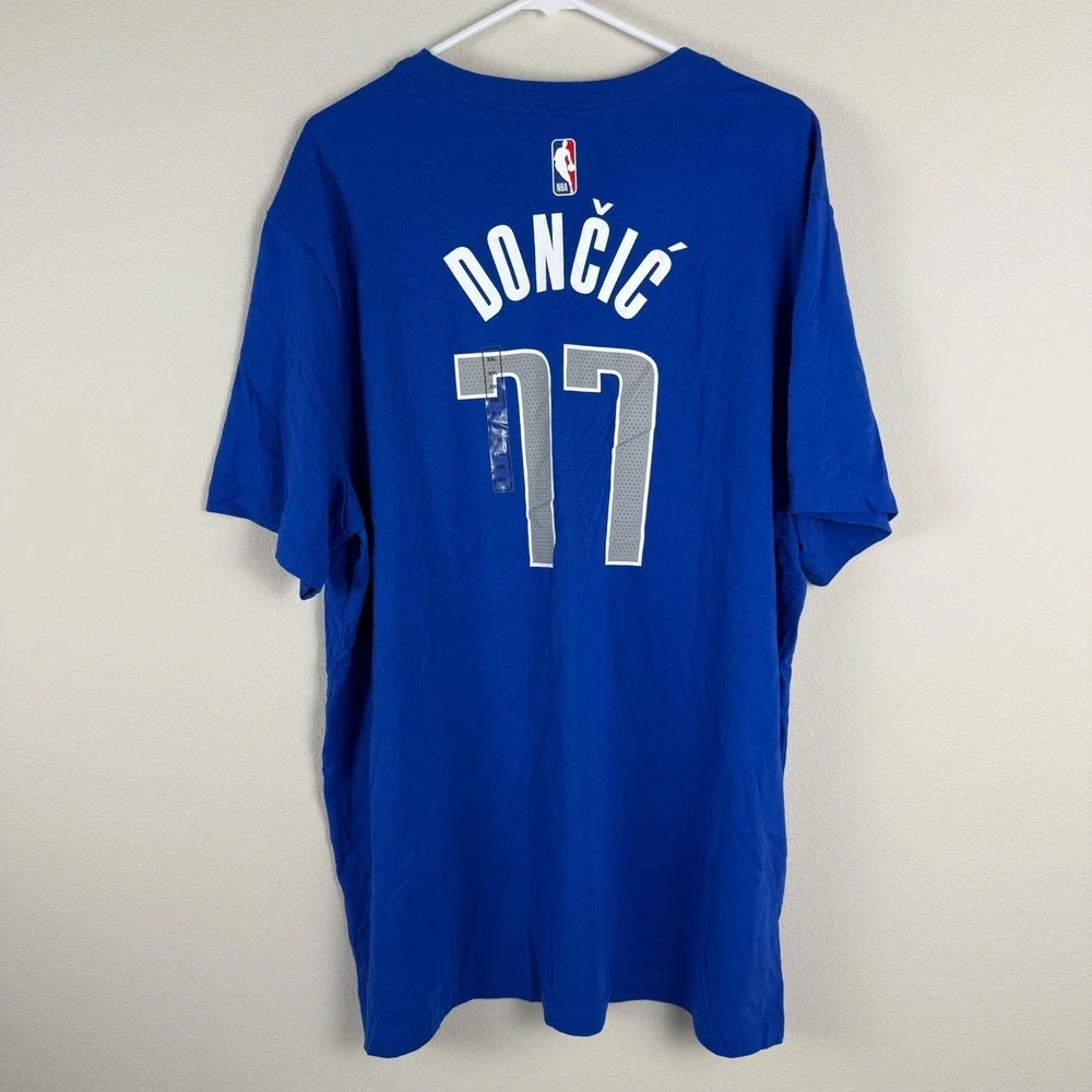 Nike NBA Dallas Mavericks Luka Doncic #77 Jersey T-Shirt Mens XXL Blue NEW